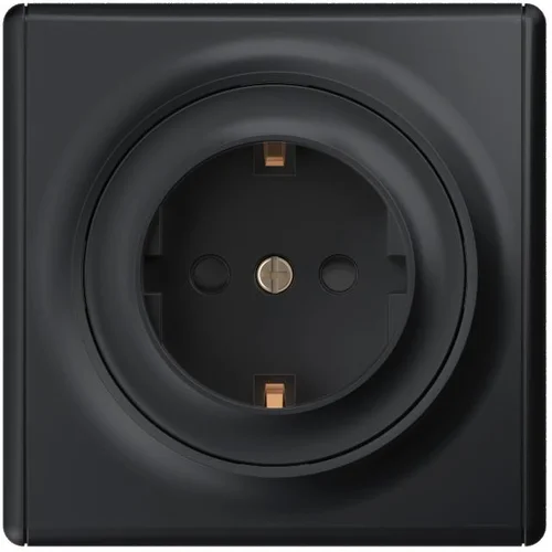 Розетка 1-м СП Florence 16А IP20 с заземл. защ. шторки винтов. клеммы механизм черн. (1E10101303) On